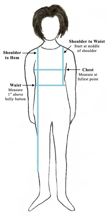 Shoulder To Shoulder Measurement Size Chart
