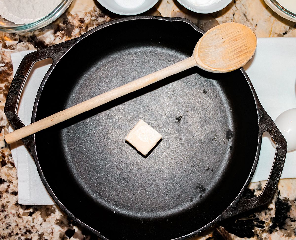 Skillet with butter