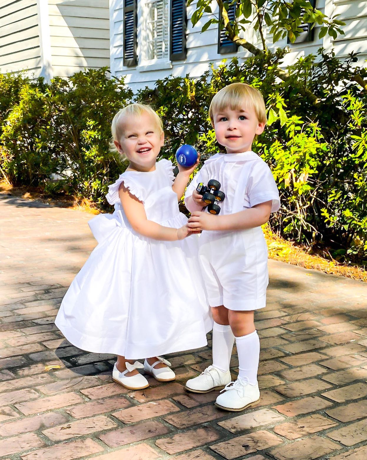 Elegant flower girl dress and ring bearer