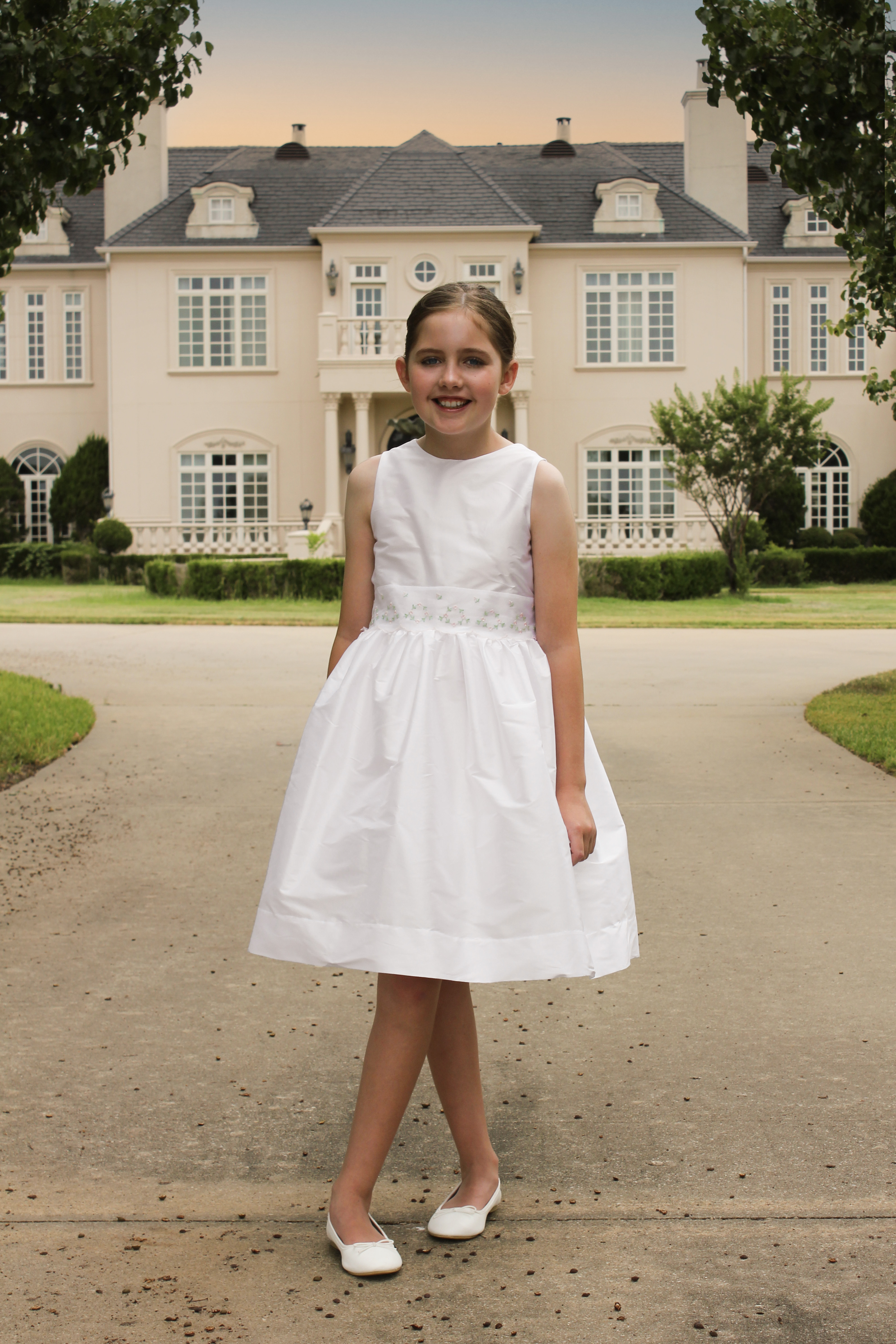Taffeta with Flower Trim